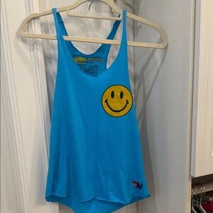 Aviator Nation Bright Blue Tank with Smiley